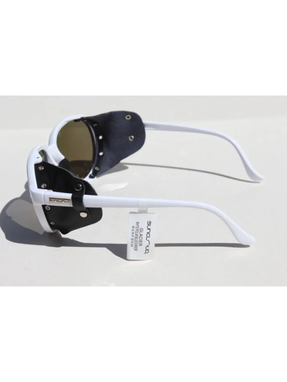 SUNCLOUD Glacier POLARIZED Sunglasses White/Blue Mirror Mountaineering NEW